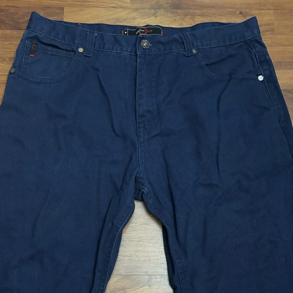 Southpole Y2K Relaxed Fit Dark Navy Jeans Straight Leg Baggy Skater Size 42x32 - Picture 2 of 12